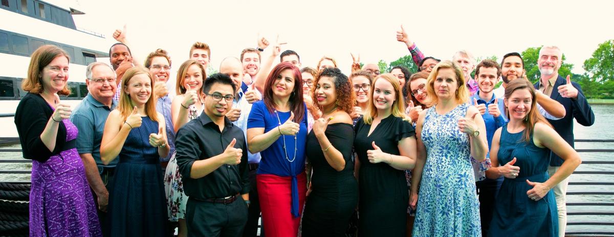 &quot;Thumbs Up for Science!&quot; On the annual SPS Executive Committee/Intern boat cruise. Photo taken by Hyun Joo Kim.