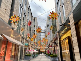 The cute shopping center along my walk