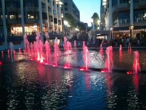 Light fountain along Georgetown waterfront.