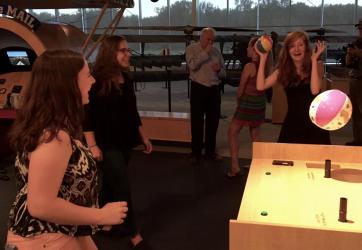 Mariah, Dahlia and Maria having fun with science at the College Park Aviation Museum