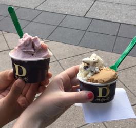 Vanessa and I showing off our gelato.